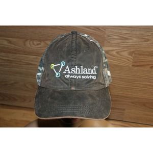 faux leather front camo back Paramount Apparel Cap Ashland Always Solving Hat